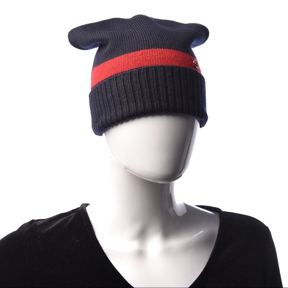 Gucci Web Stripe New Port Tricot Beanie Hat - Picture 2 of 5